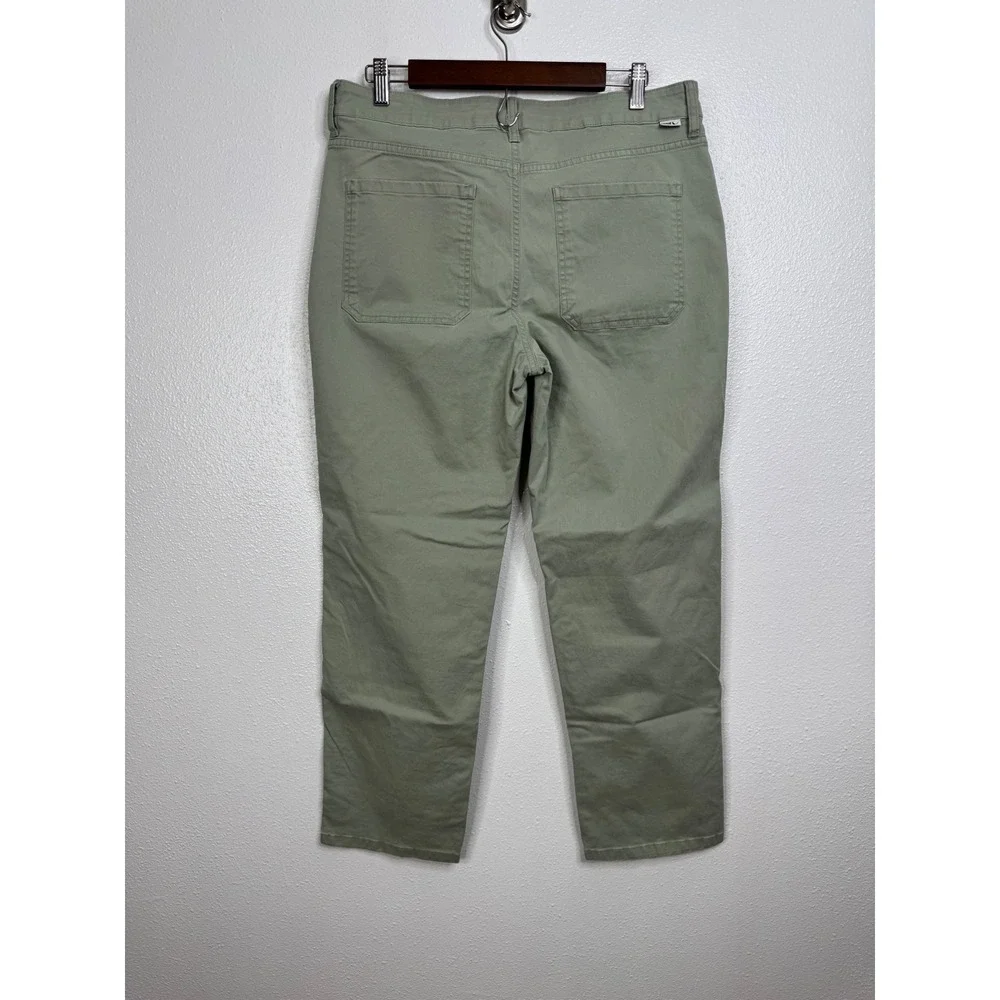 Eddie Bauer Womens 10 Sage Green Utility Patch Pocket Straight Leg Stretch Pants